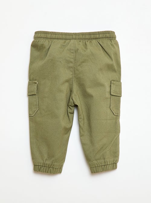 Pantalon jogger en twill avec poches à rabat - Kiabi