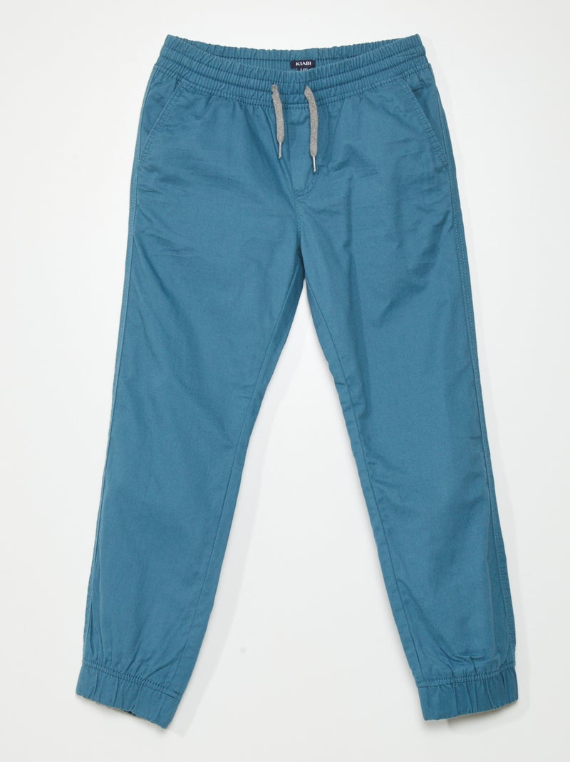 Pantalon Jogger en twill Bleu - Kiabi