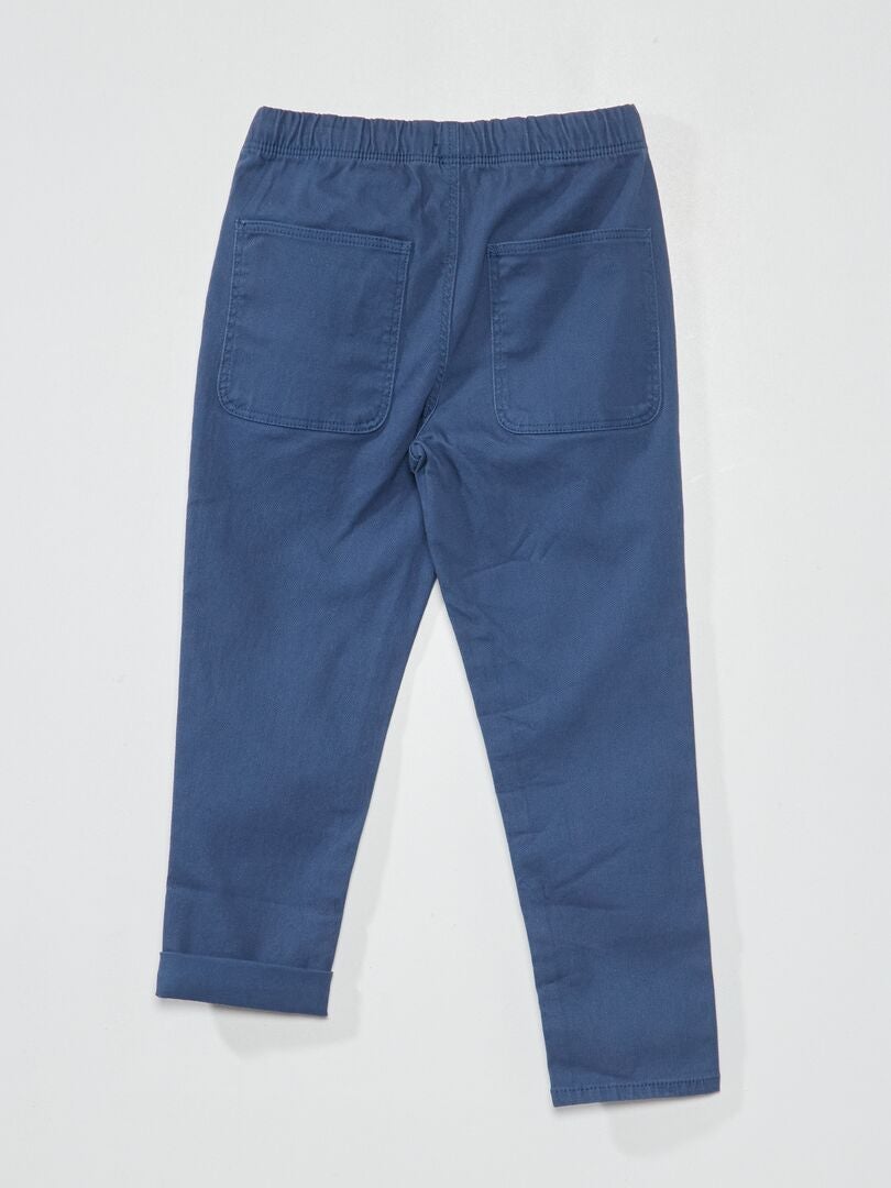 Pantalon jogger en twill bleu foncé - Kiabi