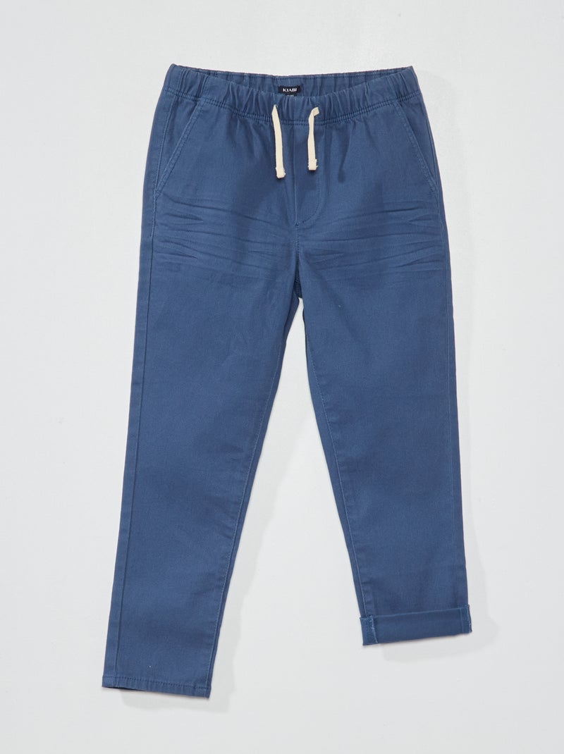 Pantalon jogger en twill bleu foncé - Kiabi