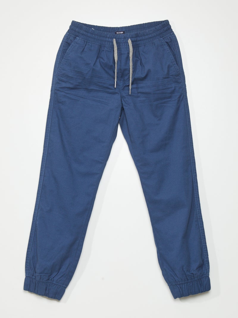 Pantalon Jogger en twill bleu foncé - Kiabi