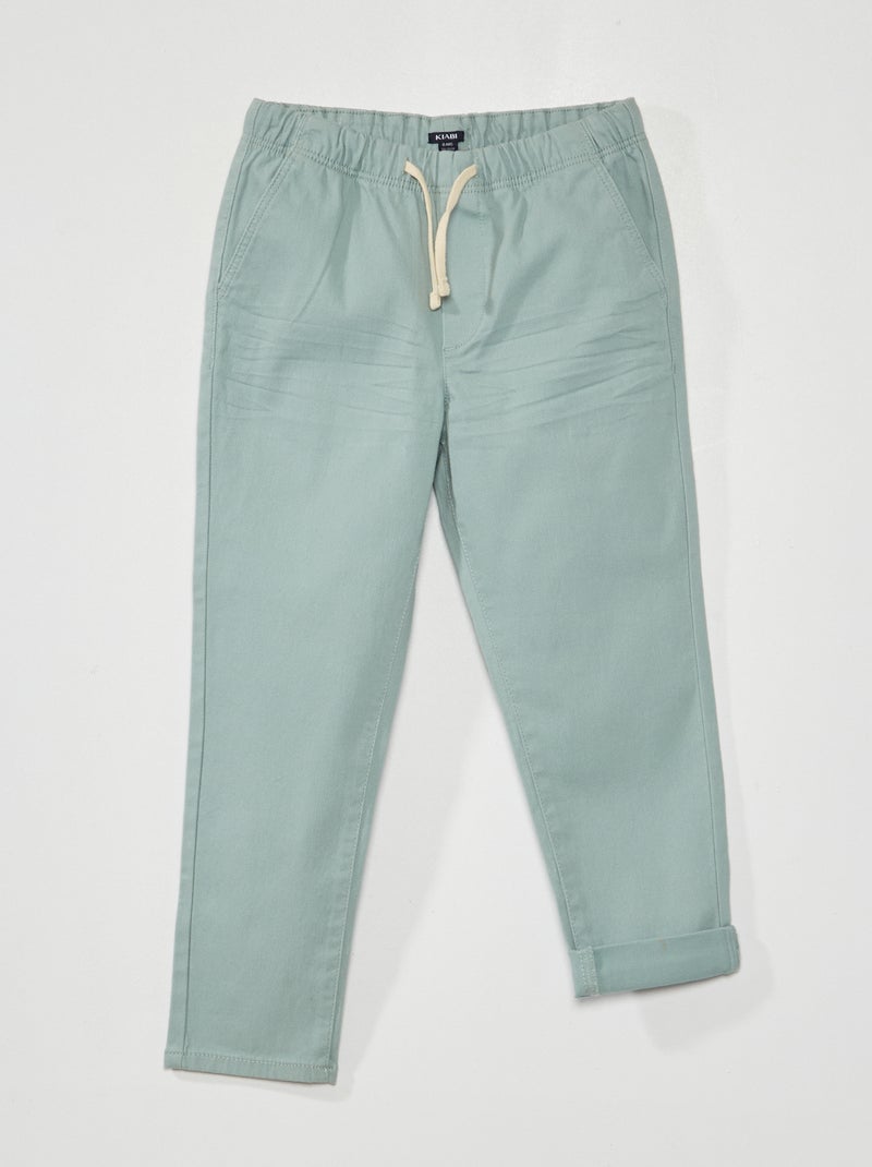 Pantalon jogger en twill Bleu vert - Kiabi