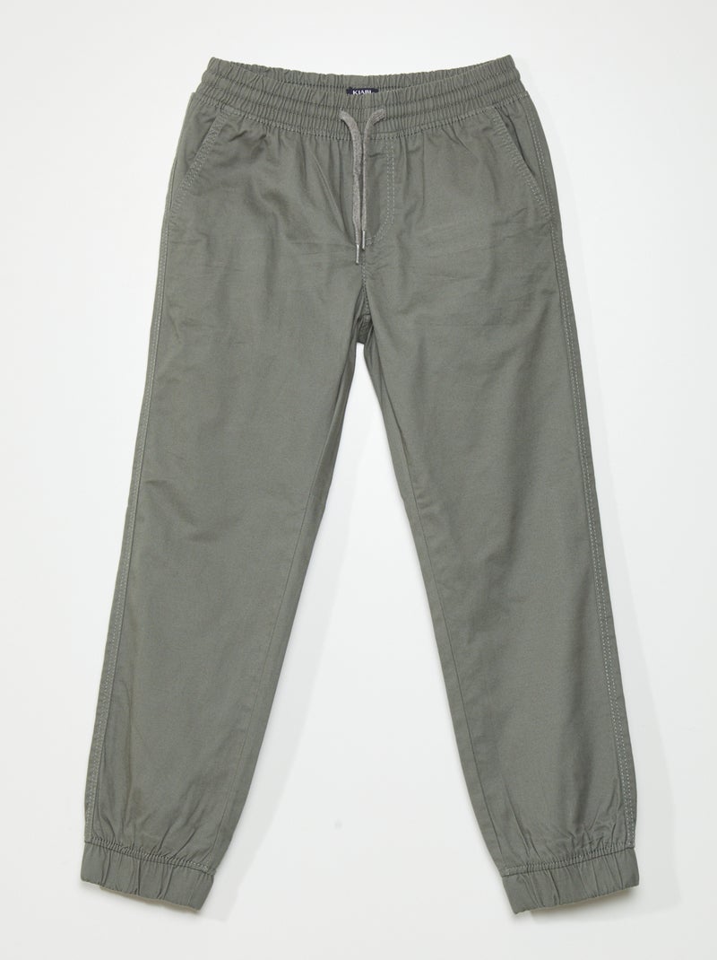 Pantalon Jogger en twill Gris - Kiabi