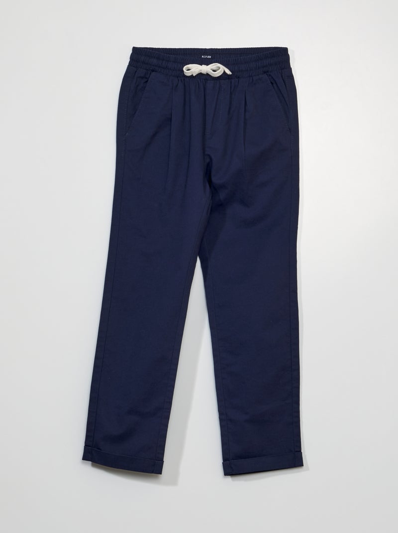 Pantalon jogger en twill Marine - Kiabi