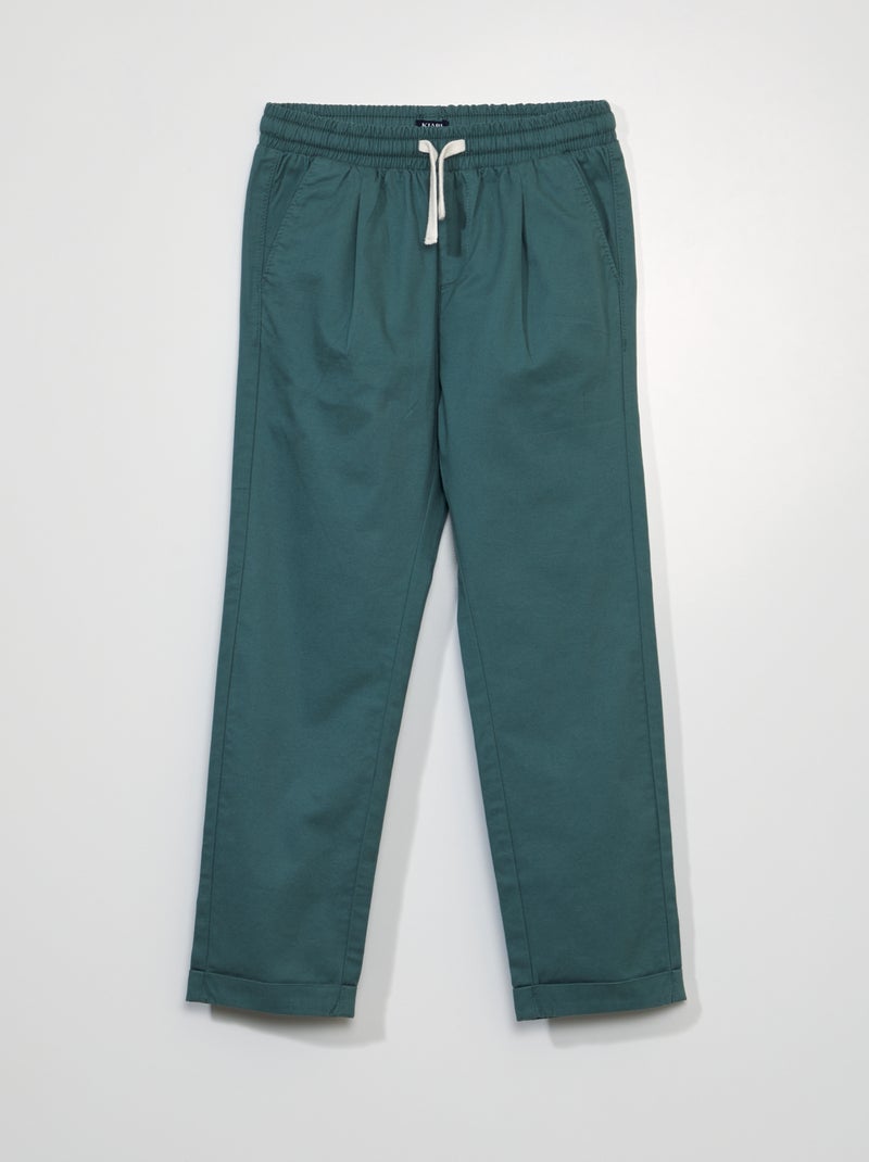Pantalon jogger en twill Vert - Kiabi