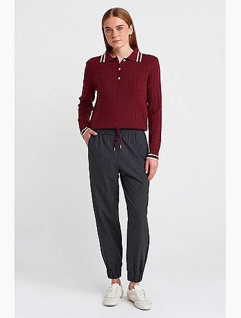 Pantalon jogger femme à taille élastique dilvin