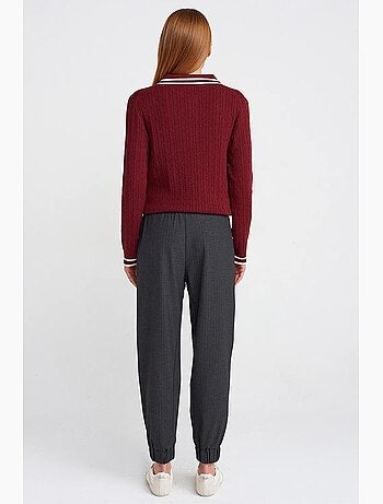 Pantalon jogger femme à taille élastique dilvin