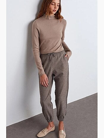 Pantalon jogger femme à taille élastique dilvin