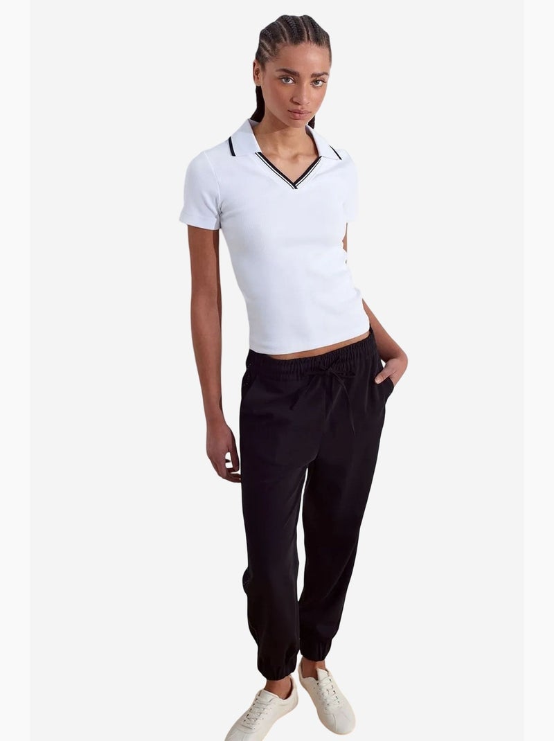 Pantalon jogger femme à taille élastique dilvin Noir - Kiabi