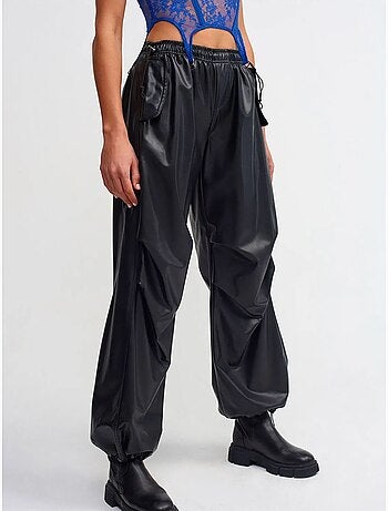 Pantalon jogger femme effet cuir dilvin
