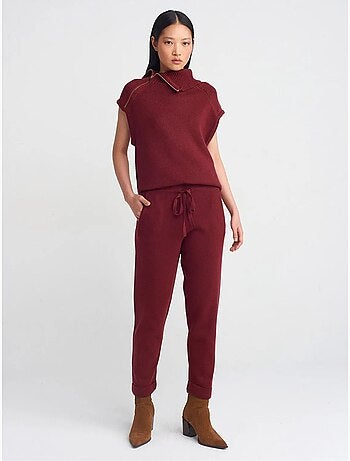 Pantalon jogger femme en maille lurex dilvin