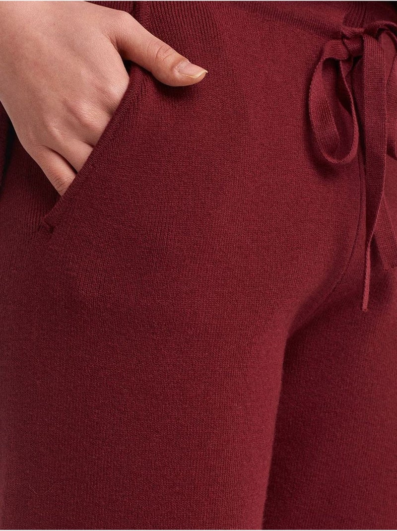Pantalon jogger femme en maille lurex dilvin Rouge bordeaux - Kiabi
