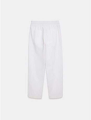 Pantalon jogger femme en mélange de lin, jambe droite dilvin