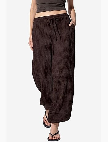 Pantalon jogger femme en tissu tissé busem
