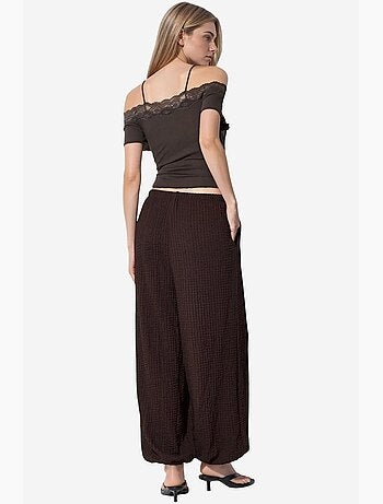 Pantalon jogger femme en tissu tissé busem