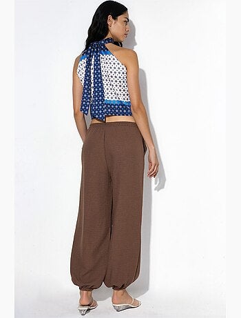 Pantalon jogger femme texturé busem