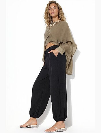 Pantalon jogger femme texturé busem