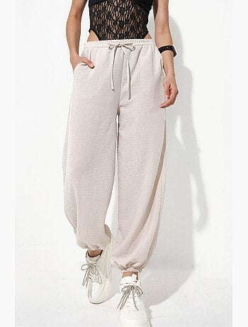 Pantalon jogger femme texturé busem