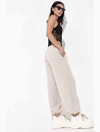 Pantalon jogger femme texturé busem
