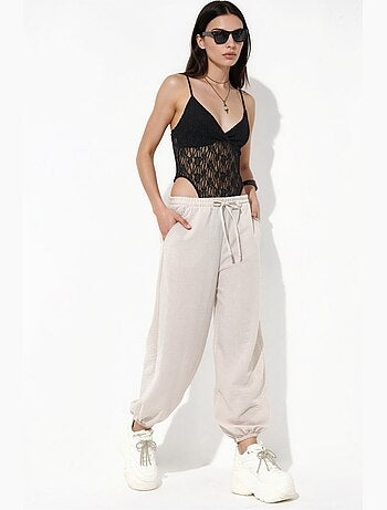 Pantalon jogger femme texturé busem