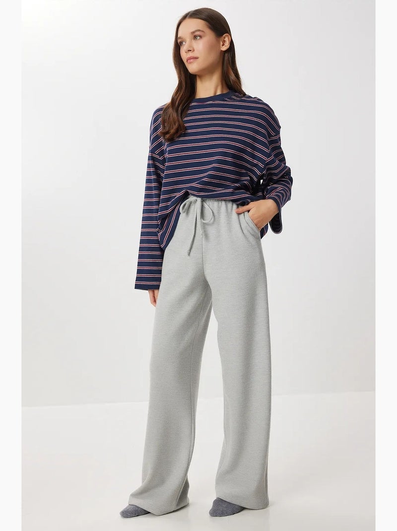 Pantalon jogger jambe large avec fermeture à cordon istanbul Gris - Kiabi