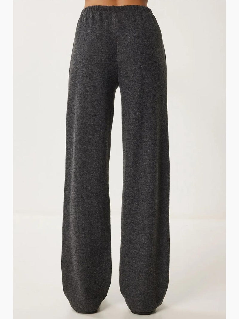 Pantalon jogger jambe large avec fermeture à cordon istanbul Gris Noir - Kiabi