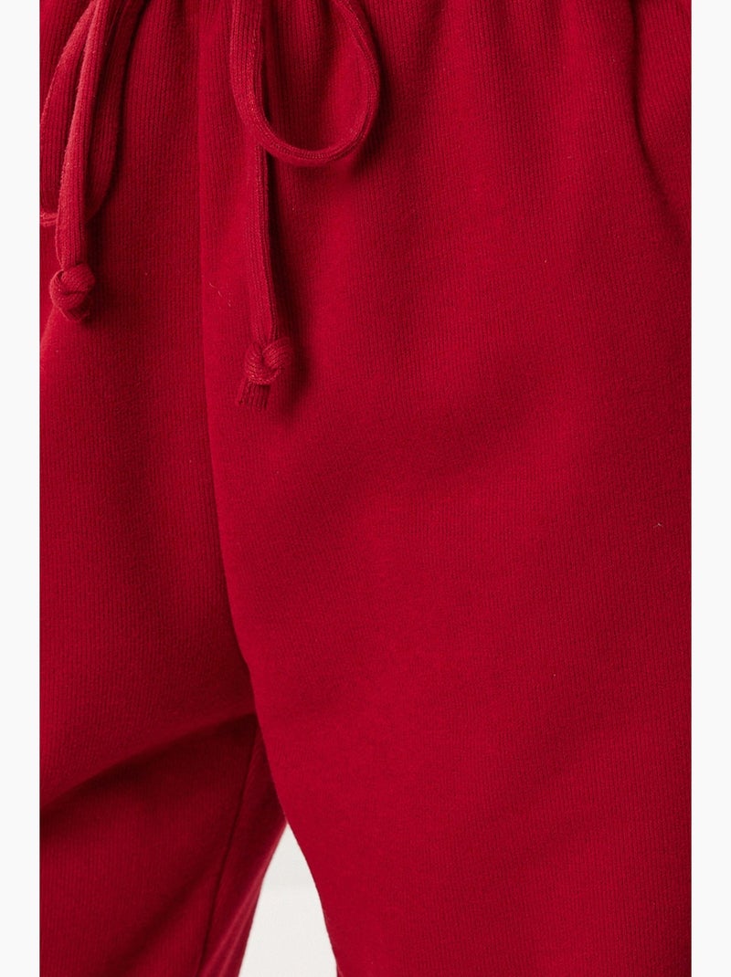 Pantalon jogger jambe large avec fermeture à cordon istanbul Rouge grenat - Kiabi