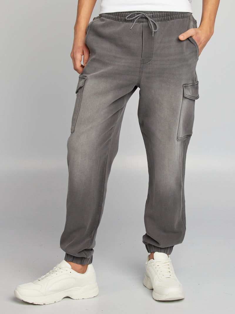 Pantalon jogger multipoches Gris - Kiabi