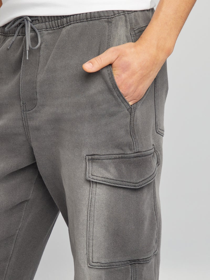Pantalon jogger multipoches Gris - Kiabi