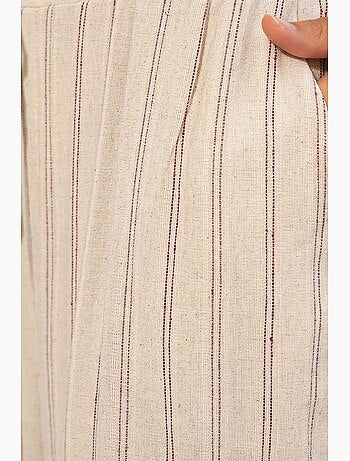 Pantalon jogger rayé en mélange de lin bdart