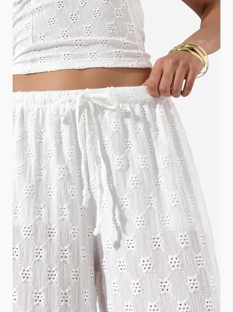 Pantalon jogger tissé texturé busem Blanc cassé - Kiabi