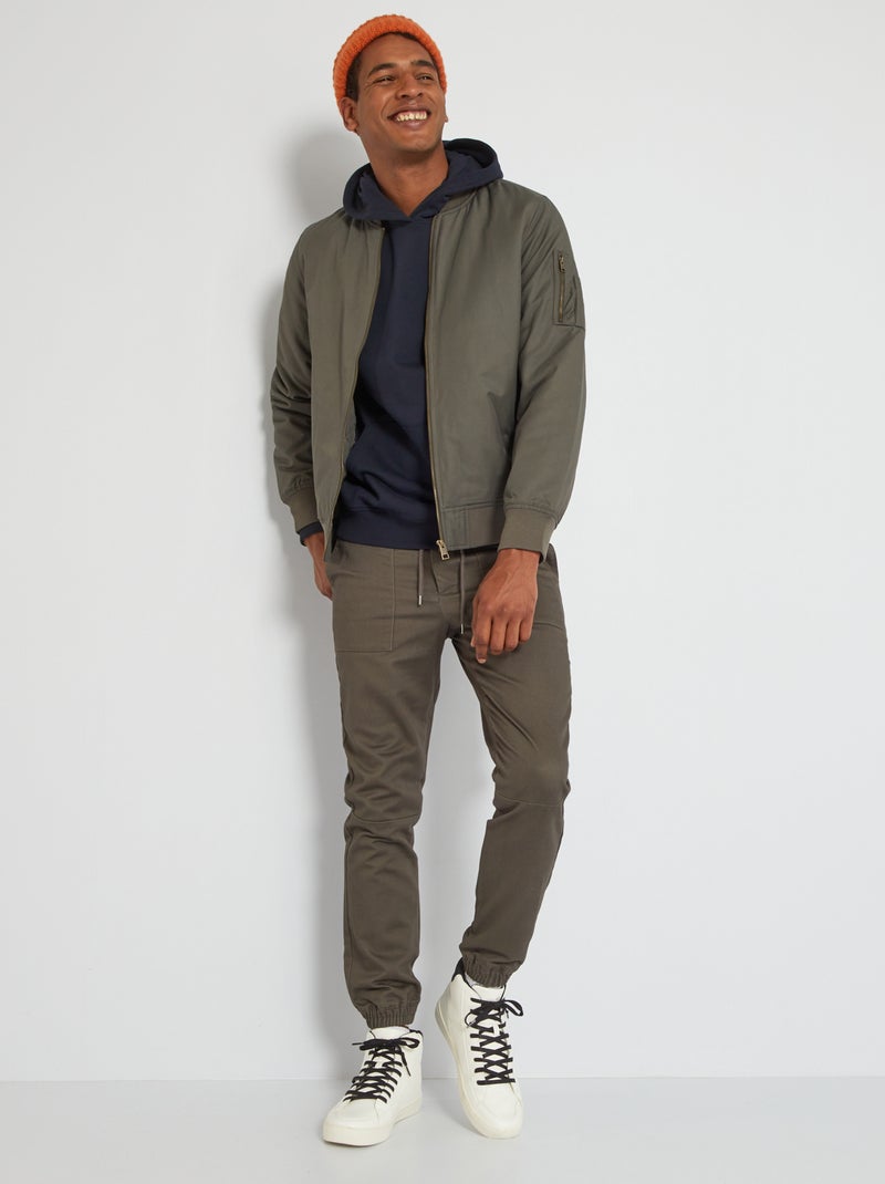 Pantalon jogger uni Kaki - Kiabi