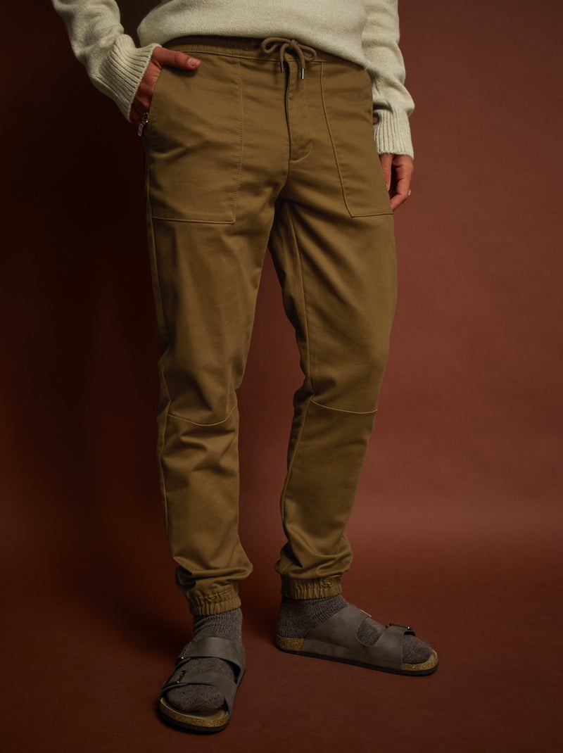 Pantalon jogger uni Orange - Kiabi