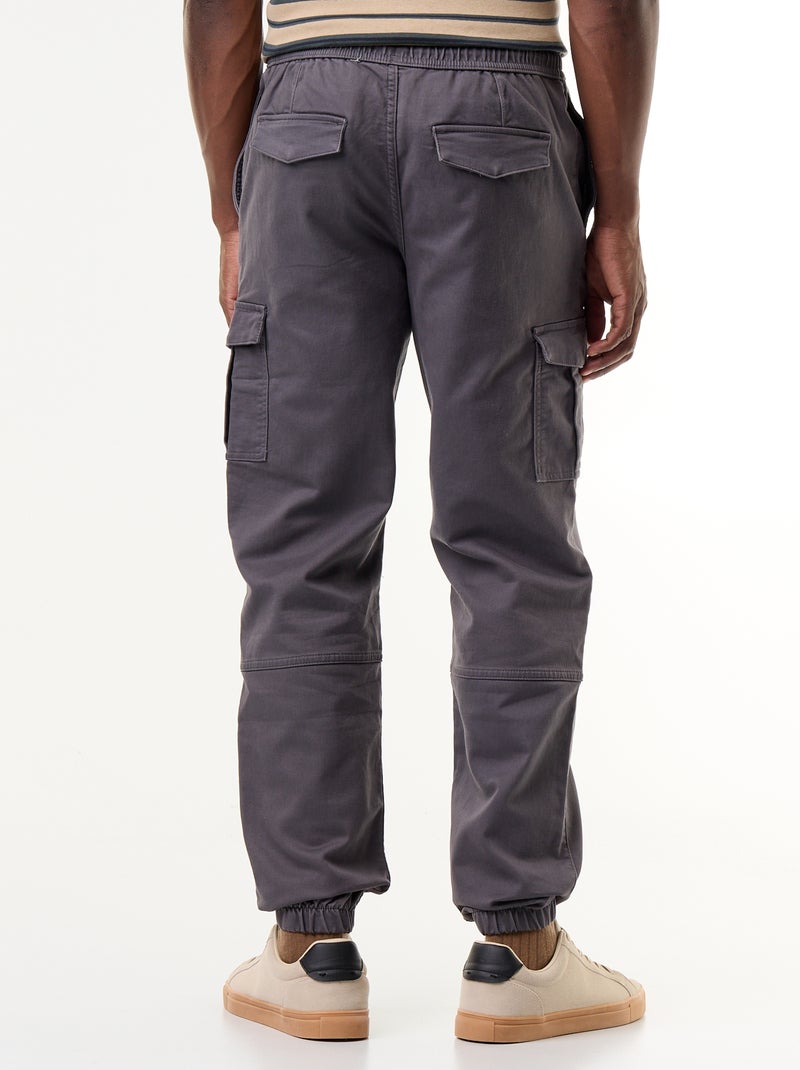 Pantalon joggerpant multipoches Gris - Kiabi