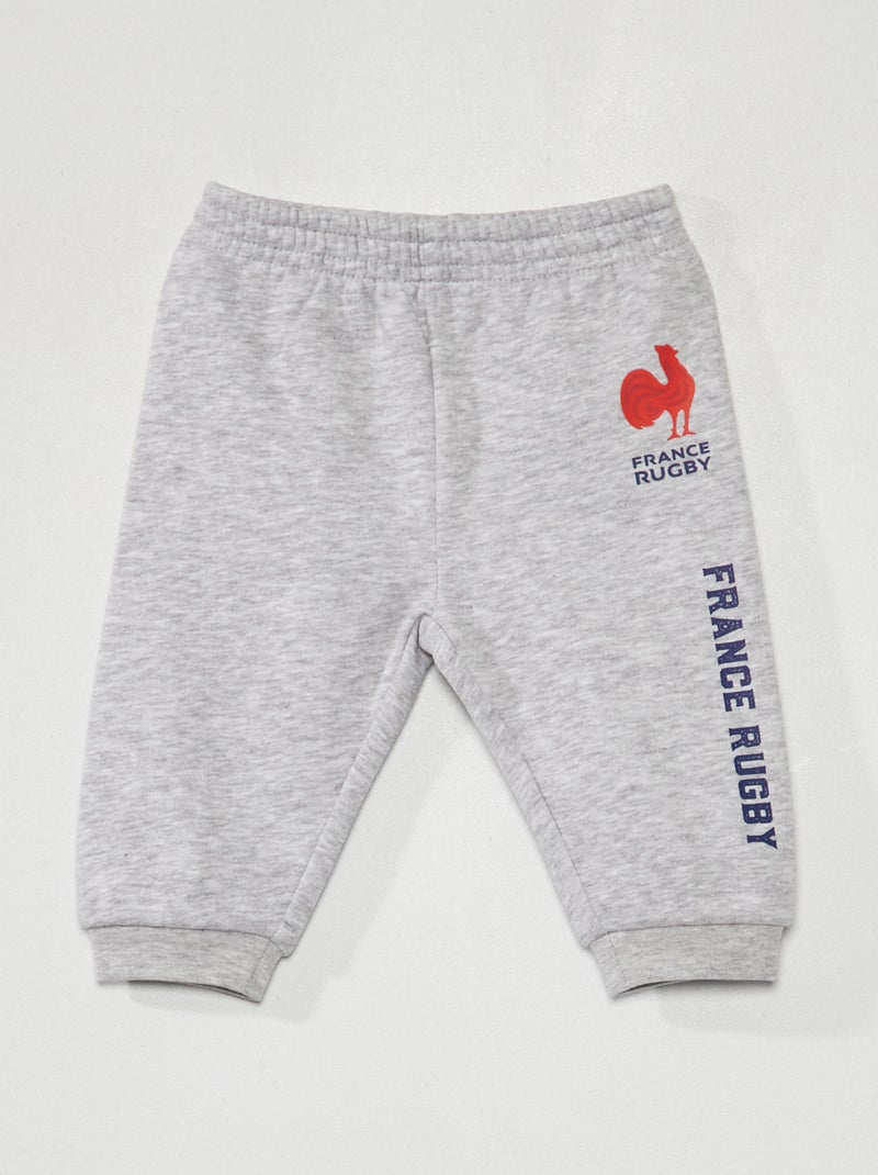 Pantalon jogging - Fédération Française de Rubgy Gris chiné - Kiabi