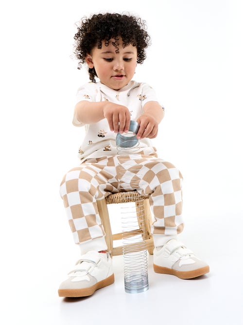 Pantalon jogging à motif - Kiabi