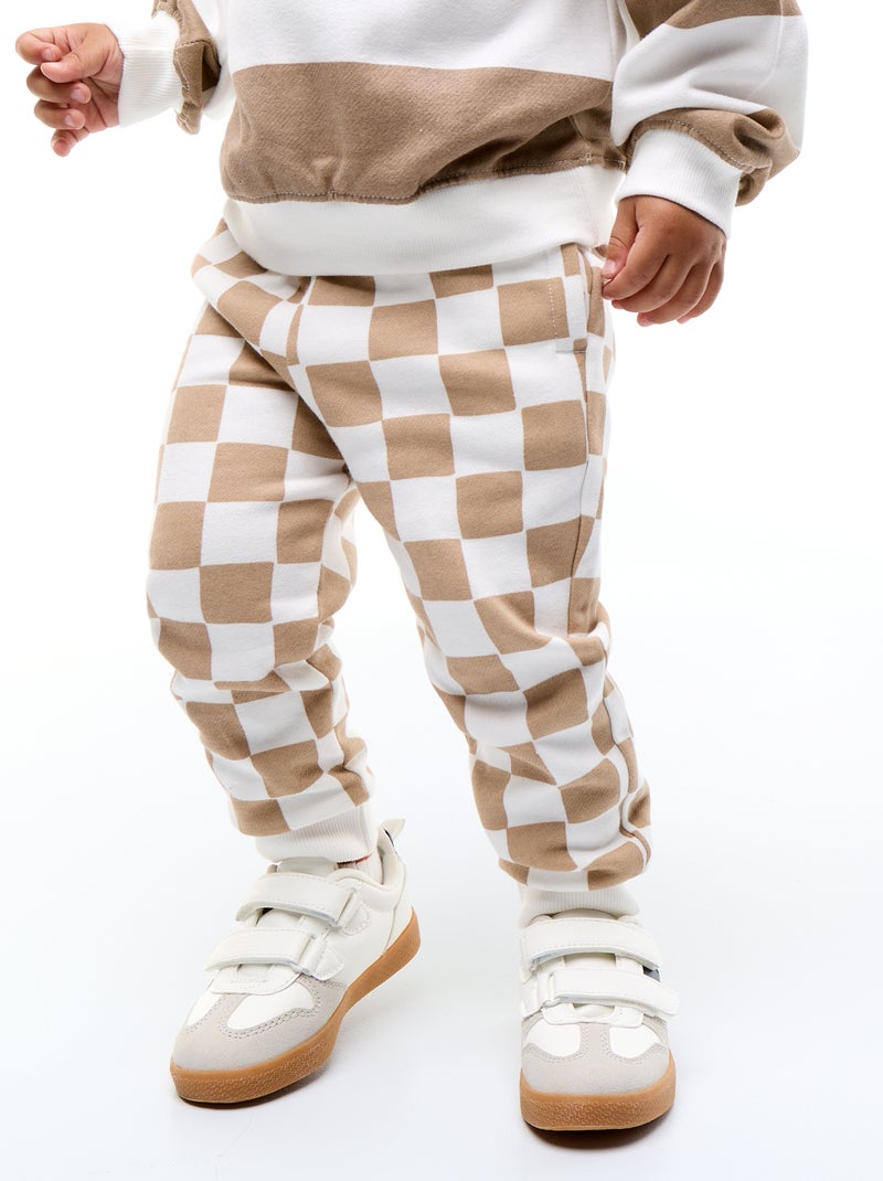Pantalon jogging à motif Beige - Kiabi