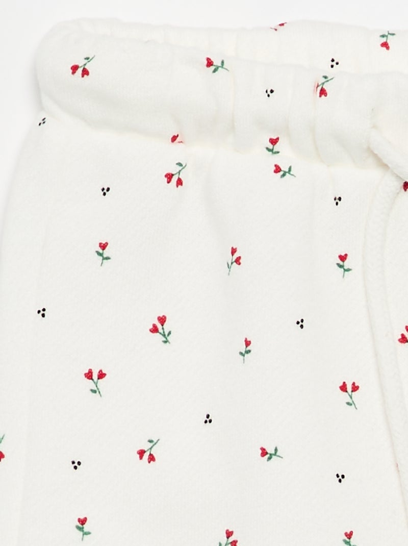 Pantalon jogging à motif Blanc - Kiabi