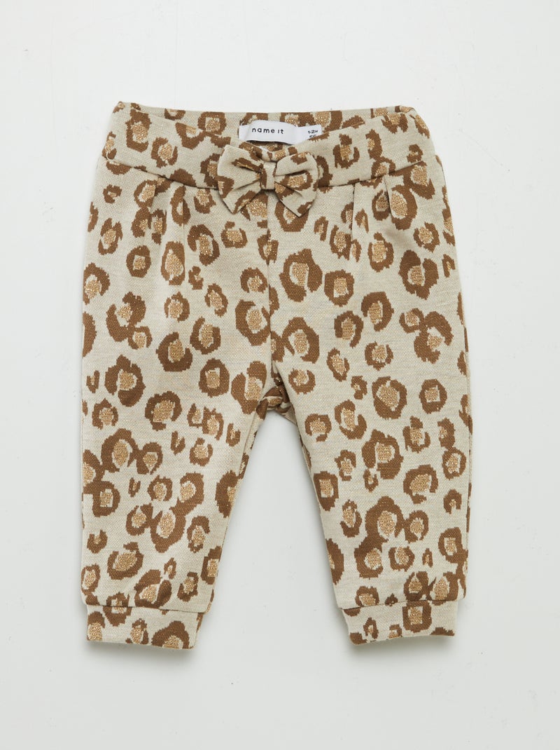 Pantalon jogging à motif léopard doré 'Name it' Beige - Kiabi