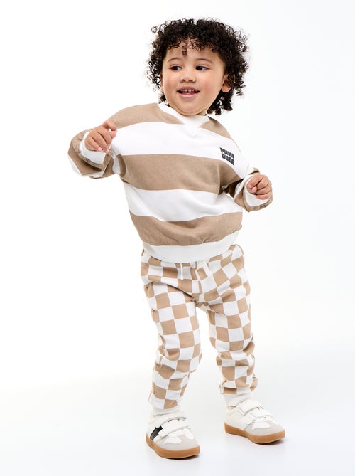Pantalon jogging à motif - Kiabi