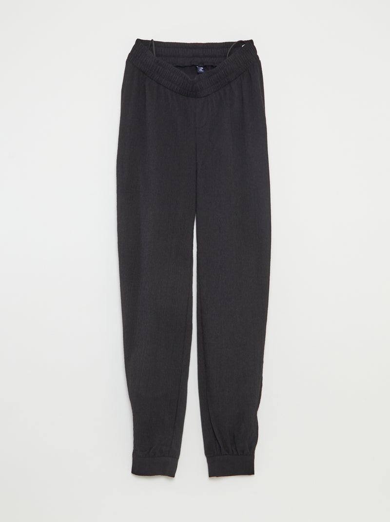 Pantalon jogging adaptatif femme en maille légère Noir - Kiabi