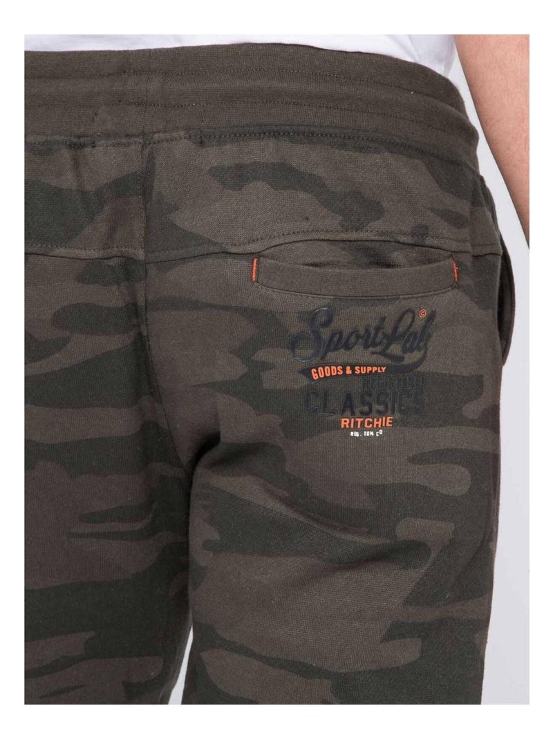Pantalon jogging army VARES Kaki - Kiabi
