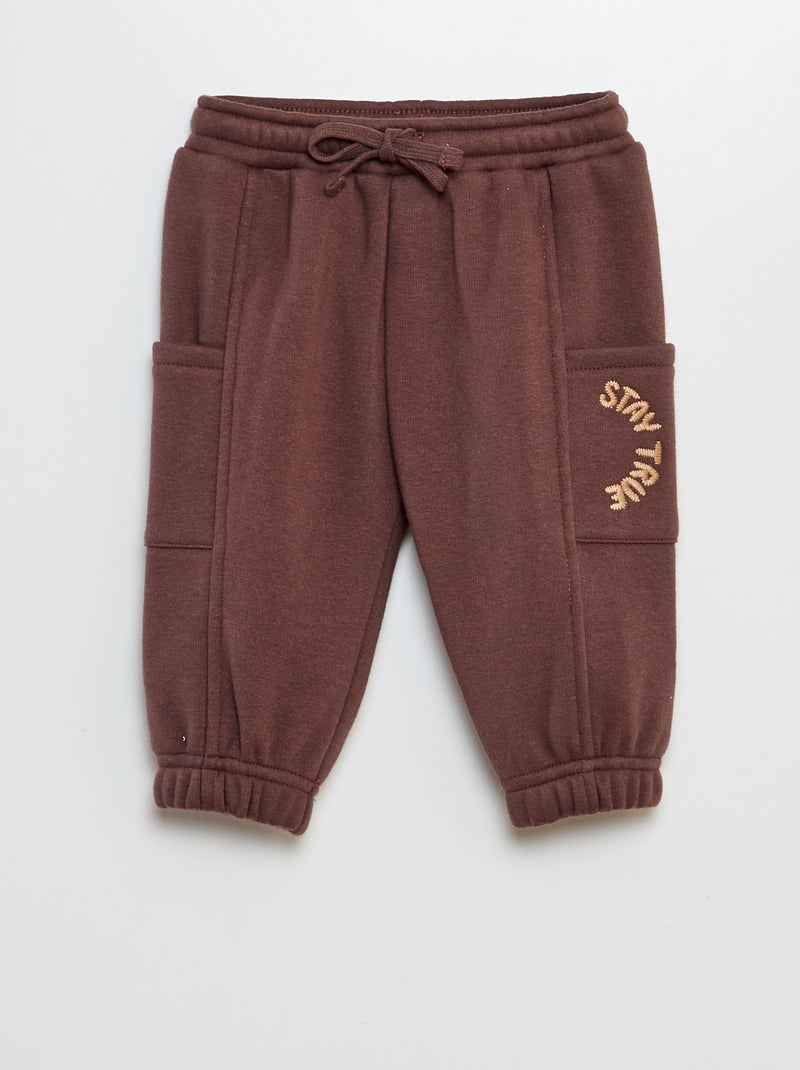 Pantalon jogging avec 2 poches plaquées Marron - Kiabi