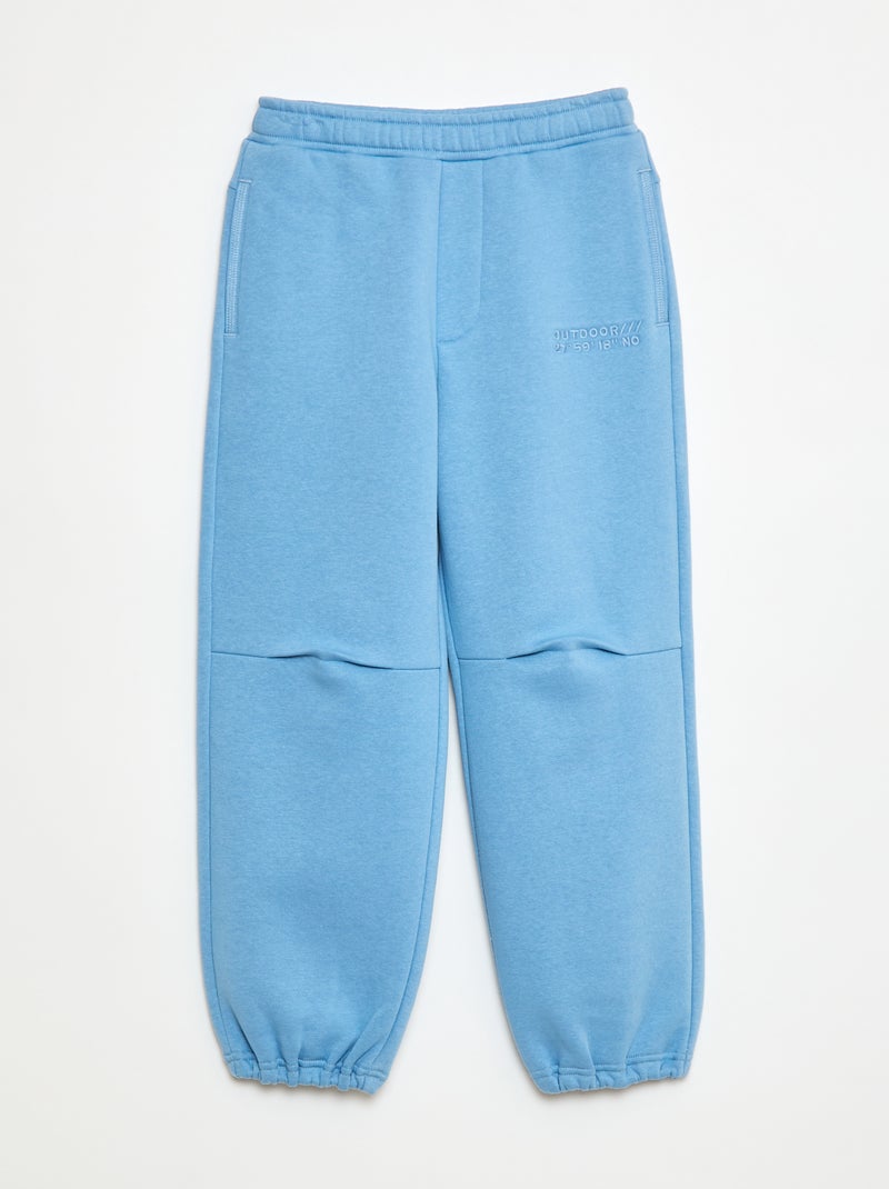 Pantalon jogging avec inscription brodée Bleu - Kiabi