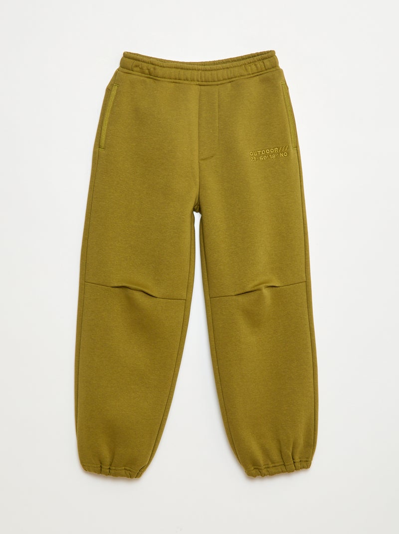 Pantalon jogging avec inscription brodée Vert - Kiabi