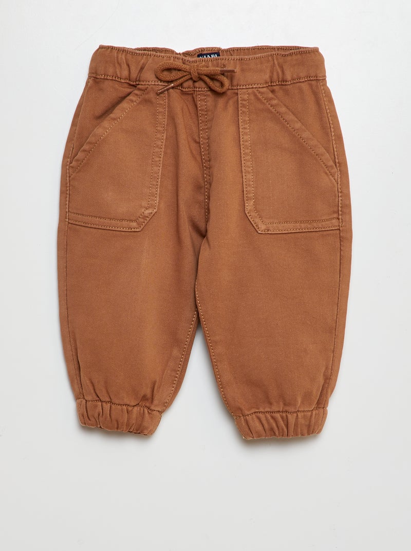 Pantalon jogging avec larges poches BEIGE - Kiabi