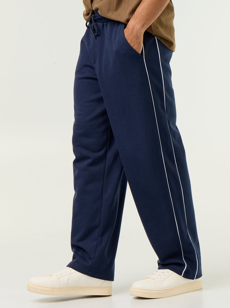 Pantalon jogging avec liserés Noir - Kiabi
