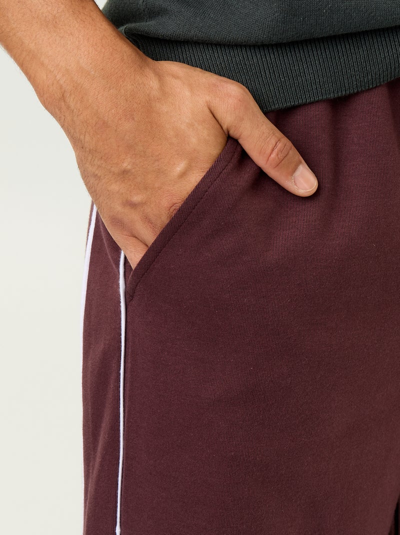 Pantalon jogging avec liserés Violet - Kiabi