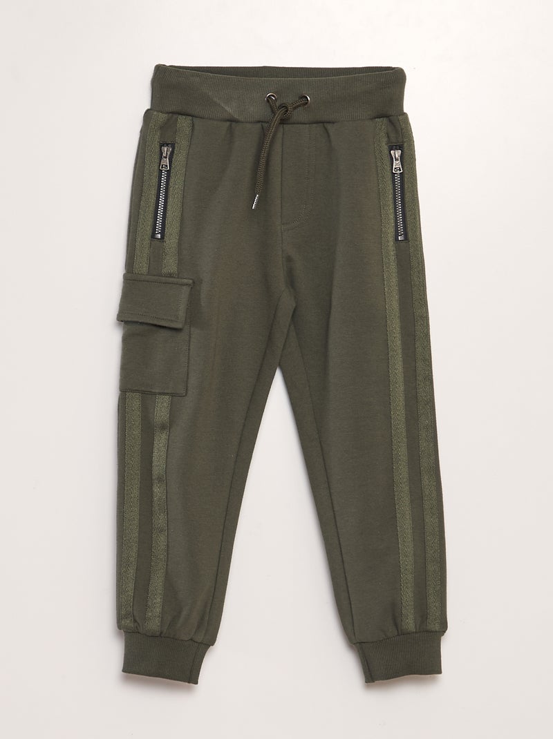 Pantalon jogging avec poche à rabat Vert - Kiabi