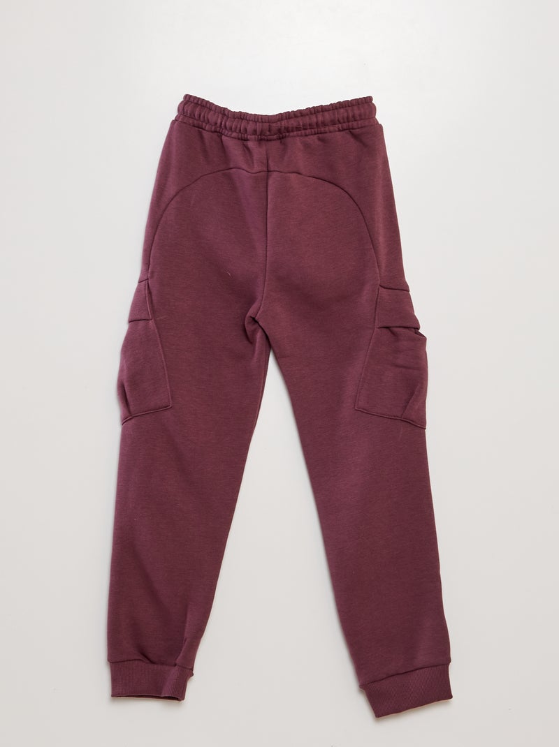 Pantalon jogging avec poches côtés Aubergine - Kiabi
